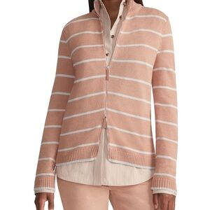 NWT Lafayette 148 sweater Striped Pink and White Women's Sweater